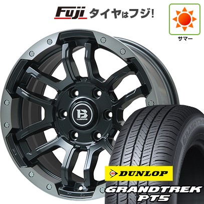 プラド/ハイラックス/トライトン 夏タイヤ ホイール4本セット 265/60R18 ダンロップ グラントレック PT5 ビッグウエイ B-LUGNAS FRD(マットブラック/ブラッククリアリム) 18インチ