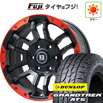 プラド/ハイラックス/トライトン(GSR) 夏タイヤ ホイール4本セット 265/65R17 ダンロップ グラントレック AT5 ビッグウエイ B-LUGNAS FRD(マットブラック/レッドリム) 17インチ