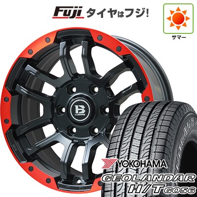 プラド/ハイラックス/トライトン(GSR) 夏タイヤ ホイール4本セット 265/65R17 ヨコハマ ジオランダー H/T G056 ビッグウエイ B-LUGNAS FRD(マットブラック/レッドリム) 17インチ