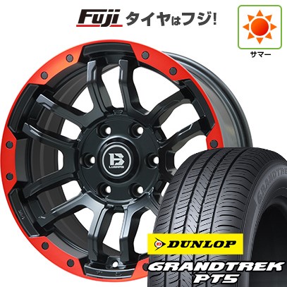 プラド/ハイラックス/トライトン(GSR) 夏タイヤ ホイール4本セット 265/65R17 ダンロップ グラントレック PT5 ビッグウエイ B-LUGNAS FRD(マットブラック/レッドリム) 17インチ