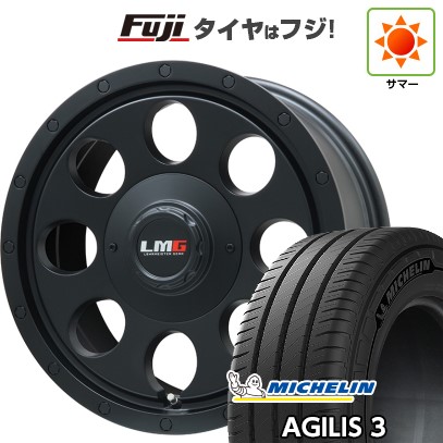 【新品】ハイエース200系 夏タイヤ ホイール4本セット 215/65R16 109/107T ミシュラン アジリス3 レアマイスター LMG CS-8 マットブラック 16インチ