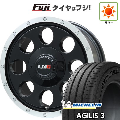 【新品】ハイエース200系 夏タイヤ ホイール4本セット 215/65R16 109/107T ミシュラン アジリス3 レアマイスター LMG CS-8 グロスブラック/リムポリッシュ 16インチ