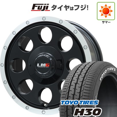 【新品】ハイエース200系 夏タイヤ ホイール4本セット 215/65R16 109/107R トーヨー H30 レアマイスター LMG CS-8 グロスブラック/リムポリッシュ 16インチ