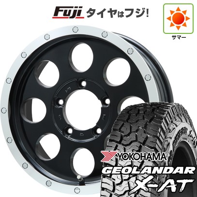 【新品】ジムニーシエラ 夏タイヤ ホイール4本セット 215/70R16 ヨコハマ ジオランダー X-AT G016 レアマイスター LMG CS-8 グロスブラック/リムポリッシュ 16インチ