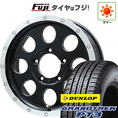 【新品】ジムニーシエラ 夏タイヤ ホイール4本セット 215/70R16 ダンロップ グラントレック PT3 レアマイスター LMG CS-8 グロスブラック/リムポリッシュ 16インチ