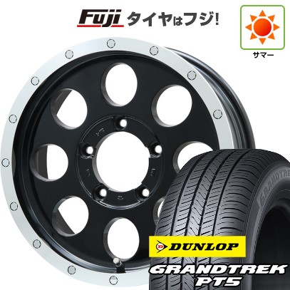 【新品】ジムニーシエラ 夏タイヤ ホイール4本セット 225/70R16 ダンロップ グラントレック PT5 レアマイスター LMG CS-8 グロスブラック/リムポリッシュ 16インチ
