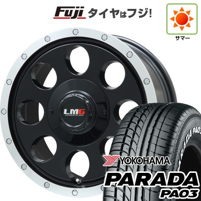 【新品】ハイエース200系 夏タイヤ ホイール4本セット 215/65R16 109/107S ヨコハマ PARADA PA03 ホワイトレター レアマイスター LMG CS-8 グロスブラック/リムポリッシュ 16インチ