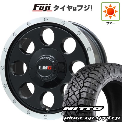 【パンク保証付き】プラド/ハイラックス/トライトン(GSR) 夏タイヤ ホイール4本セット 265/65R17 ニットー リッジグラップラー レアマイスター LMG CS-8 グロスブラック/リムポリッシュ 17インチ