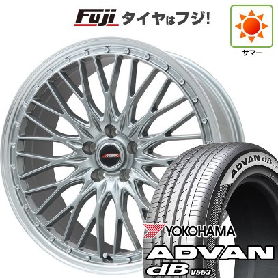 【新品】60系プリウス 夏タイヤ ホイール4本セット 195/60R17 ヨコハマ アドバン dB V553 プレミックス MER PROMESH ダークシルバー/リムポリッシュ 17インチ