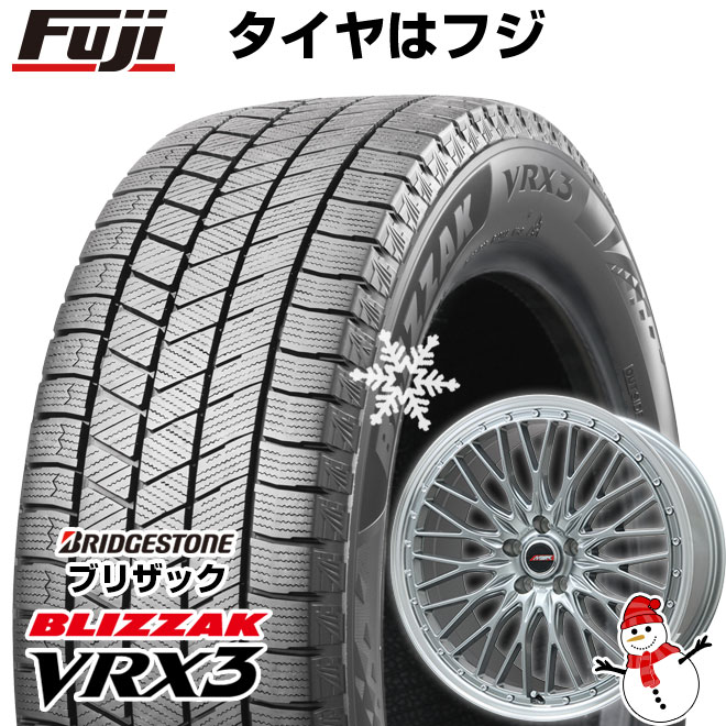 【新品】60系プリウス スタッドレスタイヤ ホイール4本セット 195/60R17 ブリヂストン ブリザック VRX3 プレミックス MER PROMESH ダークシルバー/リムポリッシュ 17インチ(送料無料)