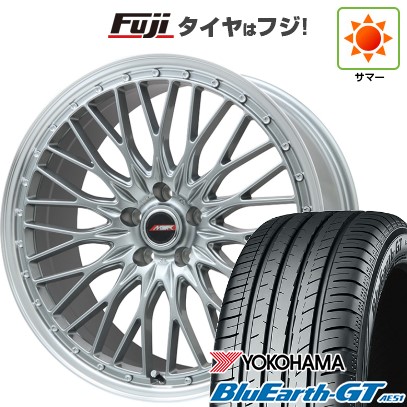 シビック(FL系 FK系)等 夏タイヤ ホイール4本セット 235/35R19 ヨコハマ ブルーアース GT AE51 プレミックス MER PROMESH ダークシルバー/リムポリッシュ 19インチ