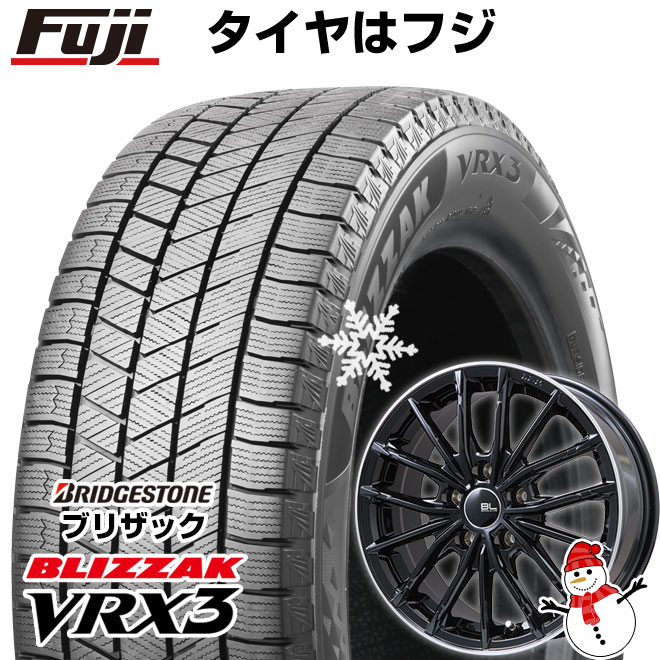 【新品】フリード 5穴/114 スタッドレスタイヤ ホイール4本セット 185/65R15 ブリヂストン ブリザック VRX3 ブランドルライン DF-10M グロスブラック/リムポリッシュ 15インチ(送料無料)