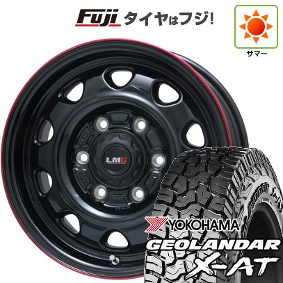 ランクル300 夏タイヤ ホイール4本セット 265/65R18 ヨコハマ ジオランダー X-AT G016 レアマイスター LMG OFF-STYLE(グロスブラック/レッドリム) 18インチ