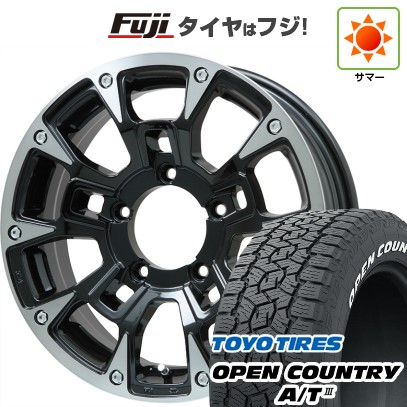 ジムニーシエラ/ジムニーノマド 夏タイヤ ホイール4本セット 195/80R15 トーヨー オープンカントリー A/T III RWL/RBL ビッグウエイ B-LUGNAS BRD(ブラックポリッシュ/ブラッククリア) 15インチ