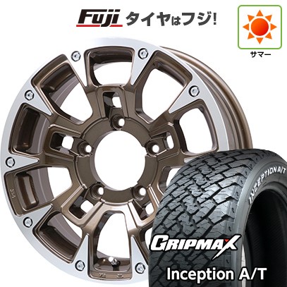 ジムニーシエラ/ジムニーノマド 夏タイヤ ホイール4本セット 215/75R15 グリップマックス インセプション A/T RWL(限定) ビッグウエイ B-LUGNAS BRD(ブロンズポリッシュ) 15インチ