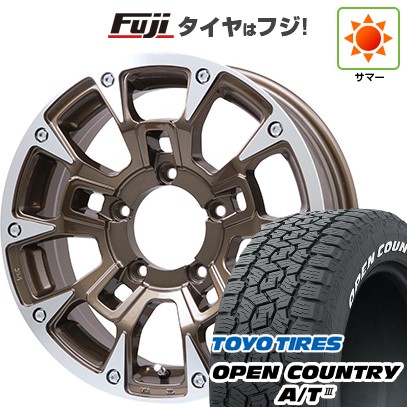 ジムニーシエラ/ジムニーノマド 夏タイヤ ホイール4本セット 195/80R15 トーヨー オープンカントリー A/T III RWL/RBL ビッグウエイ B-LUGNAS BRD(ブロンズポリッシュ) 15インチ