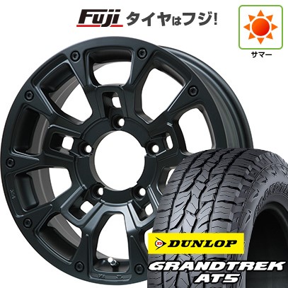 ジムニーシエラ/ジムニーノマド 夏タイヤ ホイール4本セット 195/80R15 ダンロップ グラントレック AT5 ビッグウエイ B-LUGNAS BRD(マットブラック) 15インチ