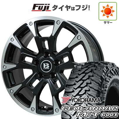 デリカD5 夏タイヤ ホイール4本セット 225/70R16 ヨコハマ ジオランダー M/T G003 ビッグウエイ B-LUGNAS BRD(ブラックポリッシュ/ブラッククリア) 16インチ