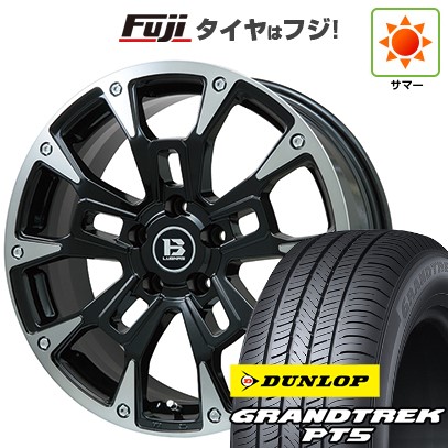 デリカD5 夏タイヤ ホイール4本セット 225/70R16 ダンロップ グラントレック PT5 ビッグウエイ B-LUGNAS BRD(ブラックポリッシュ/ブラッククリア) 16インチ