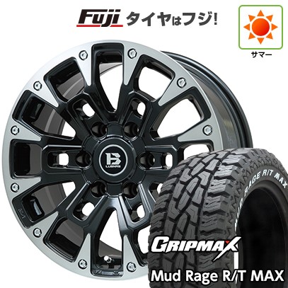 プラド/ハイラックス 夏タイヤ ホイール4本セット 265/70R17 グリップマックス マッドレイジR/T MAX RWL(限定) ビッグウエイ B-LUGNAS BRD(ブラックポリッシュ/ブラッククリア) 17インチ