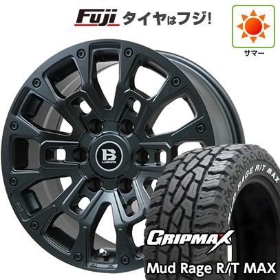 プラド/ハイラックス 夏タイヤ ホイール4本セット 265/70R17 グリップマックス マッドレイジR/T MAX RWL(限定) ビッグウエイ B-LUGNAS BRD(マットブラック) 17インチ