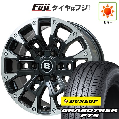 プラド/ハイラックス/トライトン 夏タイヤ ホイール4本セット 265/60R18 ダンロップ グラントレック PT5 ビッグウエイ B-LUGNAS BRD(ブラックポリッシュ/ブラッククリア) 18インチ