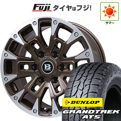 プラド/ハイラックス/トライトン 夏タイヤ ホイール4本セット 265/60R18 ダンロップ グラントレック AT5 ビッグウエイ B-LUGNAS BRD(ブロンズポリッシュ) 18インチ
