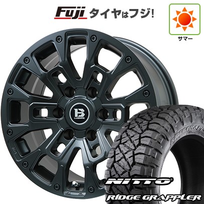 【パンク保証付き】プラド/ハイラックス/トライトン(GSR) 夏タイヤ ホイール４本セット 265/65R17 ニットー リッジグラップラー ビッグウエイ B-LUGNAS BRD(マットブラック) 17インチ