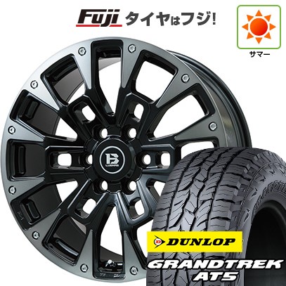 プラド 夏タイヤ ホイール4本セット 275/55R20 ダンロップ グラントレック AT5 ビッグウエイ B-LUGNAS BRD(ブラックポリッシュ/ブラッククリア) 20インチ