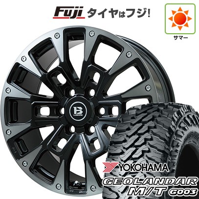 プラド 夏タイヤ ホイール4本セット 275/55R20 ヨコハマ ジオランダー M/T G003 ビッグウエイ B-LUGNAS BRD(ブラックポリッシュ/ブラッククリア) 20インチ
