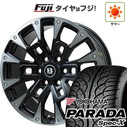 プラド 夏タイヤ ホイール4本セット 275/55R20 ヨコハマ PARADA Spec-X ビッグウエイ B-LUGNAS BRD(ブラックポリッシュ/ブラッククリア) 20インチ