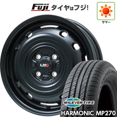 【新品 軽自動車】N-BOX タント スペーシア 夏タイヤ ホイール4本セット 155/65R14 ミレバー ハーモニック MP270(限定) レアマイスター LMG OFF-STYLE 2 (マットブラック) 14インチ