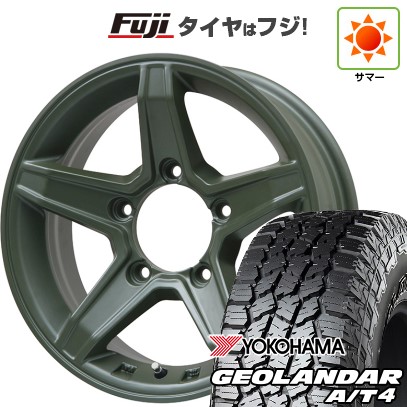 ジムニーシエラ/ジムニーノマド 夏タイヤ ホイール4本セット 215/75R15 ヨコハマ ジオランダー A/T4 G018 RBL プレミックス エステラ(オリーブグリーン) 15インチ