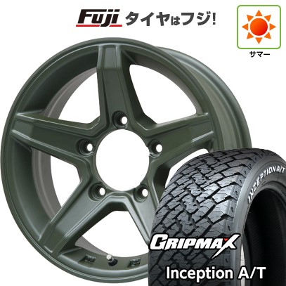 ジムニーシエラ/ジムニーノマド 夏タイヤ ホイール4本セット 215/75R15 グリップマックス インセプション A/T RWL(限定) プレミックス エステラ(オリーブグリーン) 15インチ