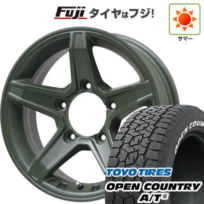ジムニーシエラ/ジムニーノマド 夏タイヤ ホイール4本セット 195/80R15 トーヨー オープンカントリー A/T III RWL/RBL プレミックス エステラ(オリーブグリーン) 15インチ