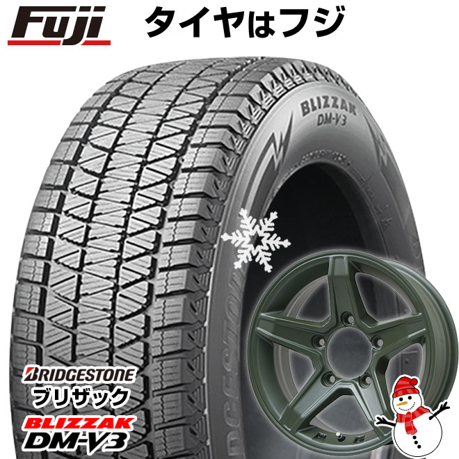 【新品】ジムニー スタッドレスタイヤ ホイール4本セット 175/80R16 ブリヂストン ブリザック DM-V3 DMV3 プレミックス エステラ(オリーブグリーン) 16インチ(送料無料)