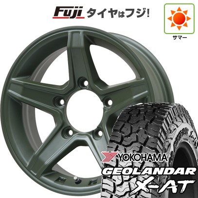 ジムニー 夏タイヤ ホイール4本セット 195R16C 104/102Q ヨコハマ ジオランダー X-AT G016 OWL プレミックス エステラ(オリーブグリーン) 16インチ