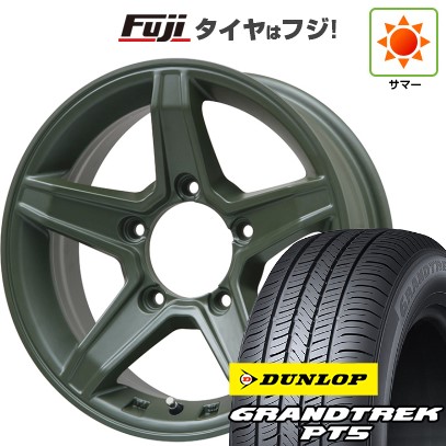 ジムニー 夏タイヤ ホイール4本セット 175/80R16 ダンロップ グラントレック PT5 プレミックス エステラ(オリーブグリーン) 16インチ