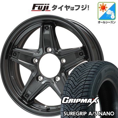 【新品】ジムニーシエラ オールシーズンタイヤ ホイール4本セット 195/80R15 グリップマックス シュアグリップ オールシーズン ナノ(限定) レアマイスター LMG エトナ(ディープグレー) 15インチ
