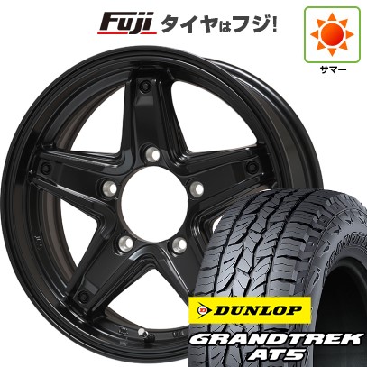 【新品】ジムニーシエラ 夏タイヤ ホイール4本セット 195/80R15 ダンロップ グラントレック AT5 レアマイスター LMG エトナ(マットブラック) 15インチ