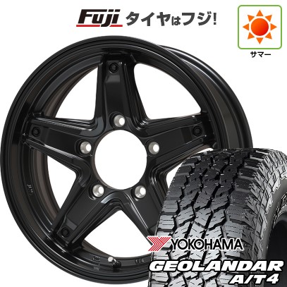 【新品】ジムニーシエラ 夏タイヤ ホイール4本セット 215/75R15 ヨコハマ ジオランダー A/T4 G018 RBL レアマイスター LMG エトナ(マットブラック) 15インチ