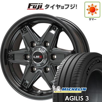 【新品】ハイエース200系 夏タイヤ ホイール4本セット 195/80R15 108/106S ミシュラン アジリス3 レアマイスター LMG エトナ(ディープグレー) 15インチ