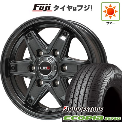 【新品】ハイエース200系 夏タイヤ ホイール4本セット 195/80R15 107/105N ブリヂストン エコピア R710 レアマイスター LMG エトナ(ディープグレー) 15インチ