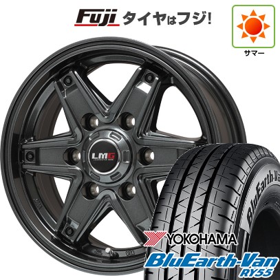 【新品】ハイエース200系 夏タイヤ ホイール4本セット 195/80R15 107/105N ヨコハマ ブルーアース Van RY55 レアマイスター LMG エトナ(ディープグレー) 15インチ