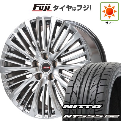 【パンク保証付き】【新品】40系アルファード/ヴェルファイア用 夏タイヤ ホイール4本セット 245/45R20 ニットー NT555 G2 プレミックス MER-X ハイパーシルバー(平座ナット) 20インチ