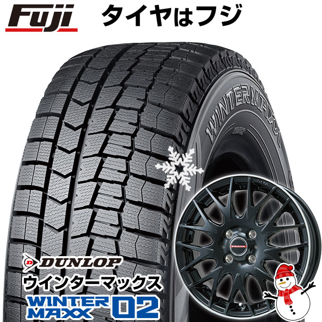 【新品 軽自動車】N-BOX タント スペーシア スタッドレスタイヤ ホイール4本セット 165/55R15 ダンロップ ウインターマックス 02 WM02 ビッグウエイ LEYSEEN プラバ9MJrII 15インチ(送料無料)