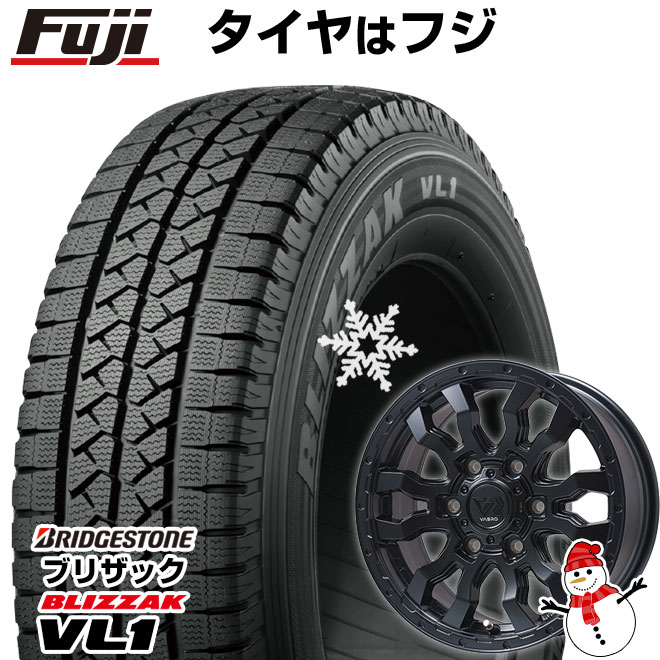 【新品】ハイエース200系用 スタッドレスタイヤ ホイール4本セット 195/80R15 107/105N ブリヂストン ブリザック VL10 トピー ヴァブロ RR-01【限定】 15インチ(送料無料)