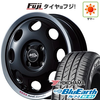 【新品 軽自動車】N-BOX タント スペーシア 夏タイヤ ホイール４本セット 155/65R14 ヨコハマ ブルーアース AE-01 MID 299モッシュ MANEKI 14インチ