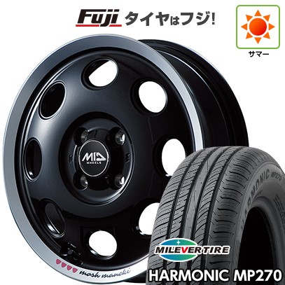 【新品 軽自動車】N-BOX タント スペーシア 夏タイヤ ホイール4本セット 155/65R14 ミレバー ハーモニック MP270(限定) MID 299モッシュ MANEKI 14インチ