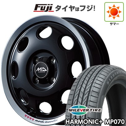 【新品 軽自動車】N-BOX タント スペーシア 夏タイヤ ホイール４本セット 165/55R15 ミレバー ハーモニック プラス MP070(限定) MID 299モッシュ MANEKI 15インチ